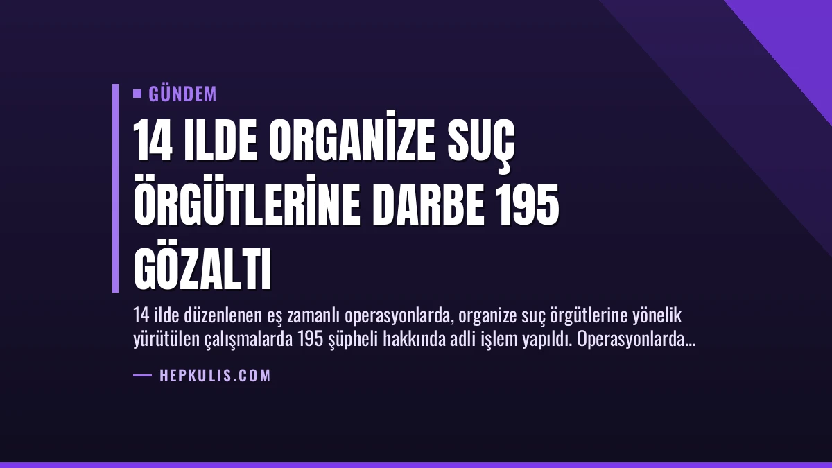 14 Ilde Organize Suç Örgütlerine Darbe 195 Gözaltı
