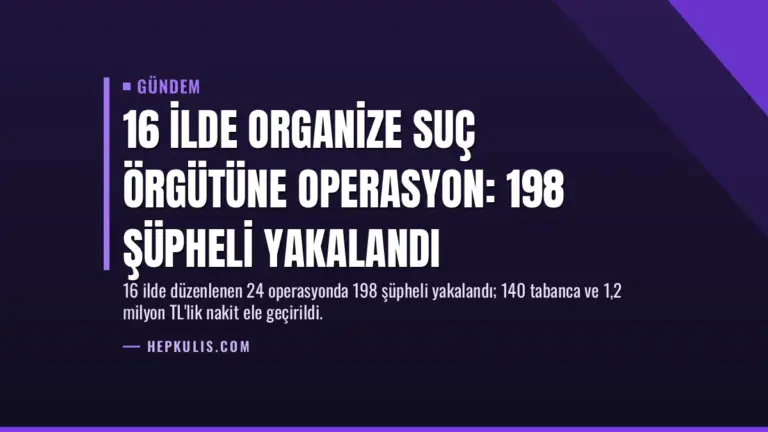 16 İlde Organize Suç Örgütüne Operasyon: 198 Şüpheli Yakalandı