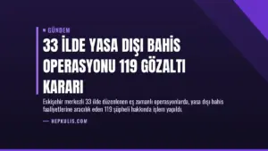 33 İlde Yasa Dışı Bahis Operasyonu 119 Gözaltı Kararı
