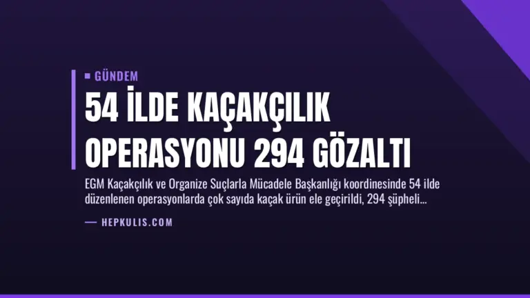 54 İlde Kaçakçılık Operasyonu 294 Gözaltı