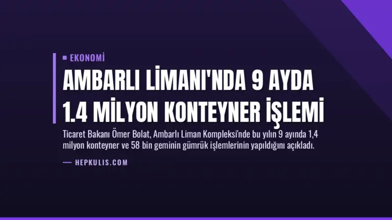 Ambarlı Limanı'nda 9 Ayda 1.4 Milyon Konteyner İşlemi