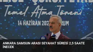 Ankara Samsun arası seyahat süresi 2,5 saate inecek