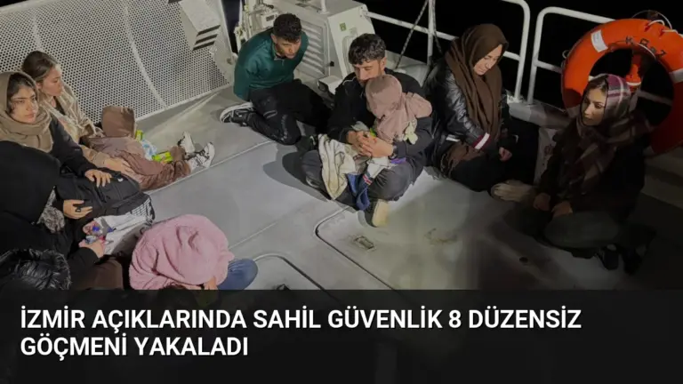 İzmir Açıklarında Sahil Güvenlik 8 Düzensiz Göçmeni Yakaladı
