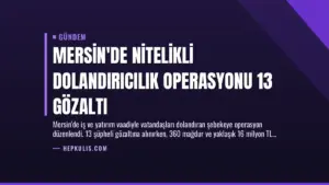 Mersin’de Nitelikli Dolandırıcılık Operasyonu 13 Gözaltı