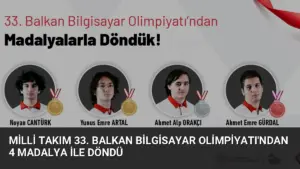 Milli Takım 33. Balkan Bilgisayar Olimpiyatı’ndan 4 Madalya ile Döndü