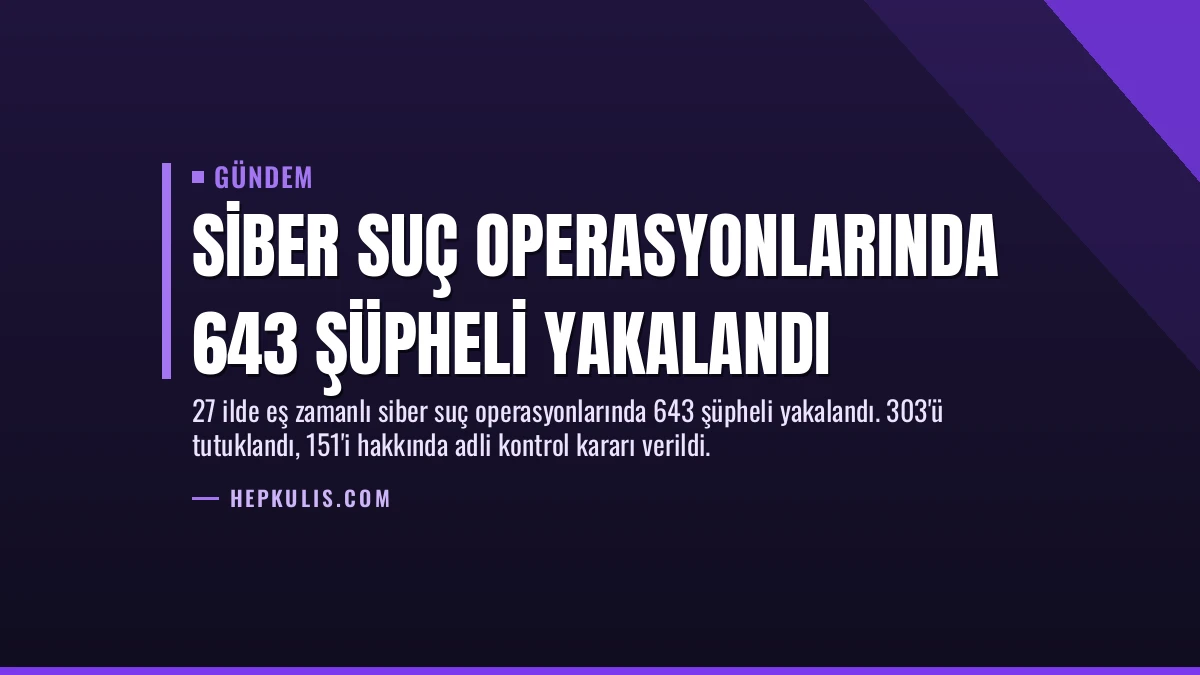 Siber Suç Operasyonlarında 643 Şüpheli Yakalandı