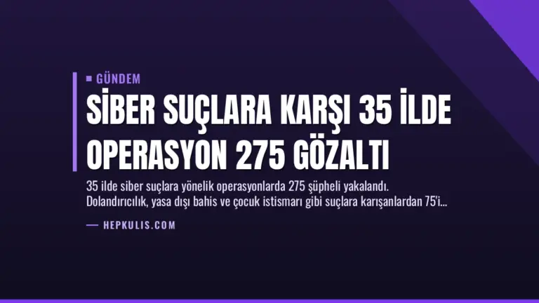 Siber Suçlara Karşı 35 İlde Operasyon 275 Gözaltı