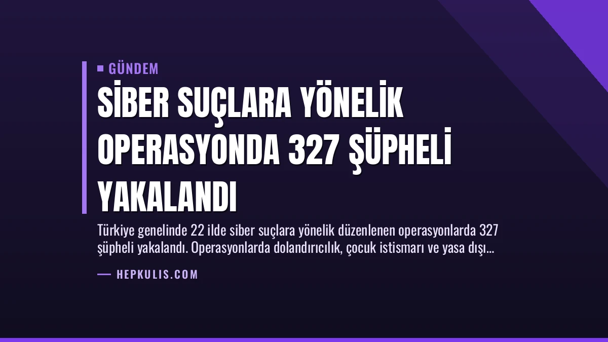 Siber Suçlara Yönelik Operasyonda 327 Şüpheli Yakalandı