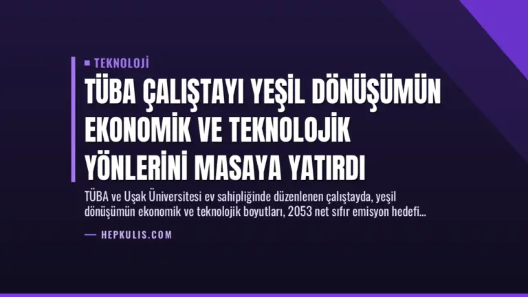 TÜBA Çalıştayı Yeşil Dönüşümün Ekonomik ve Teknolojik Yönlerini Masaya Yatırdı