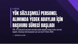 YÖK sözleşmeli personel alımında yedek adaylar için başvuru süreci başladı
